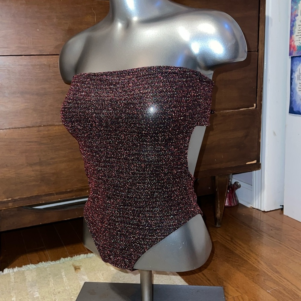 Two-way Sans Souci sparkly festive bodysuit for festivals or clubbing